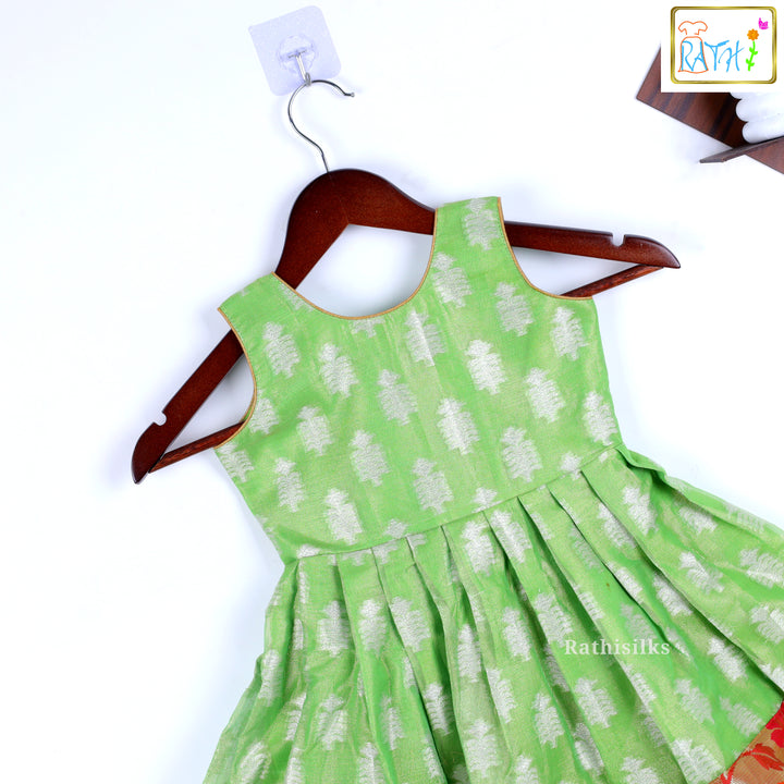 Green Brocade  Frock