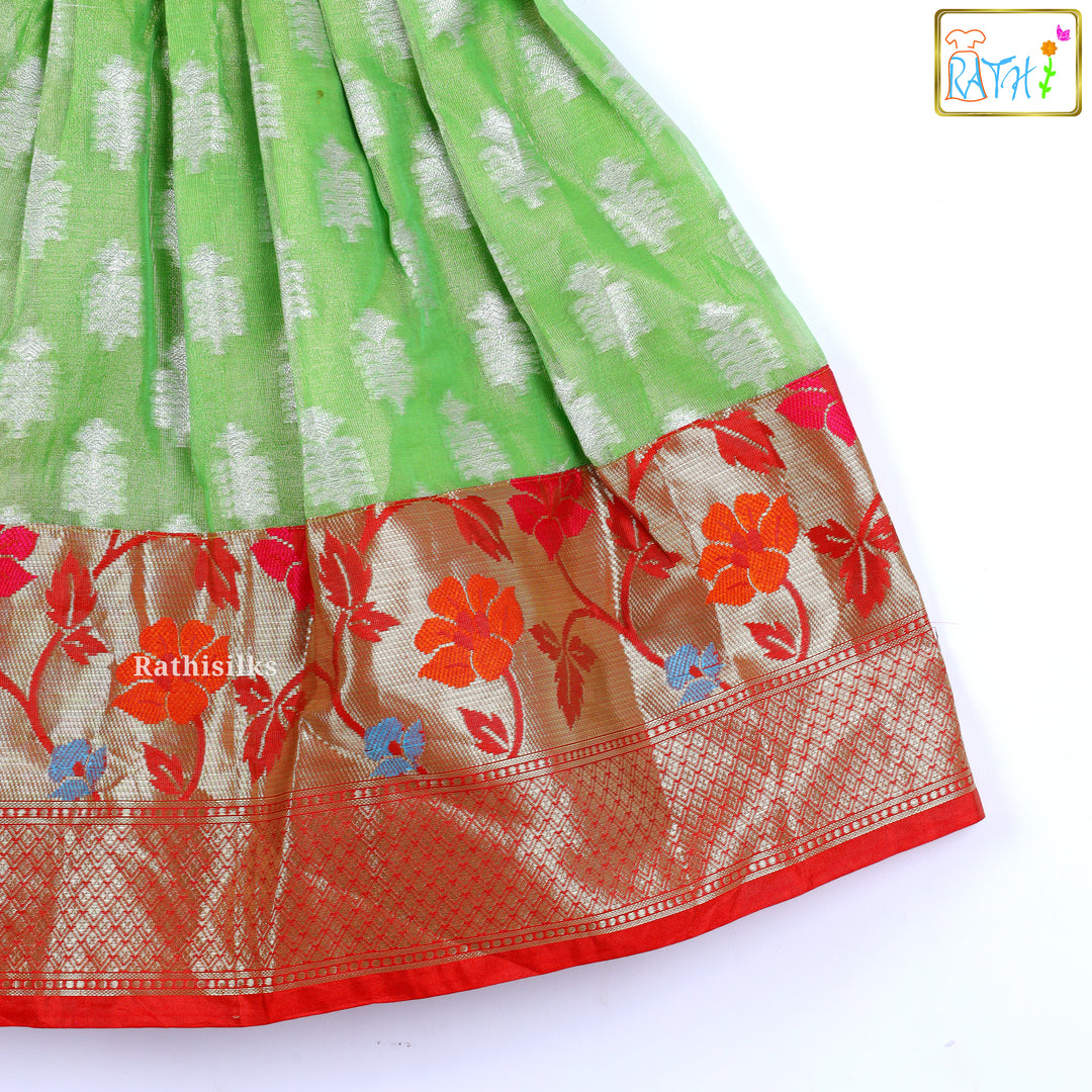 Green Brocade  Frock