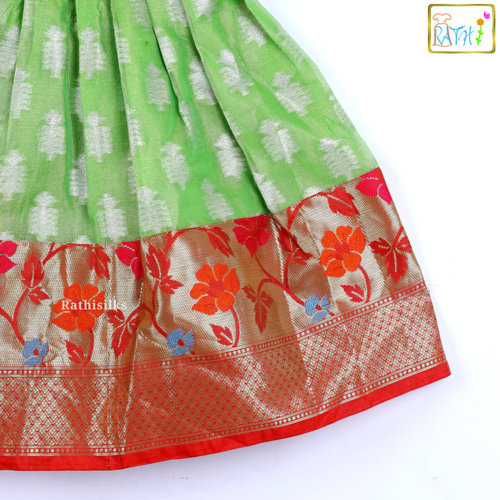 Green Brocade  Frock