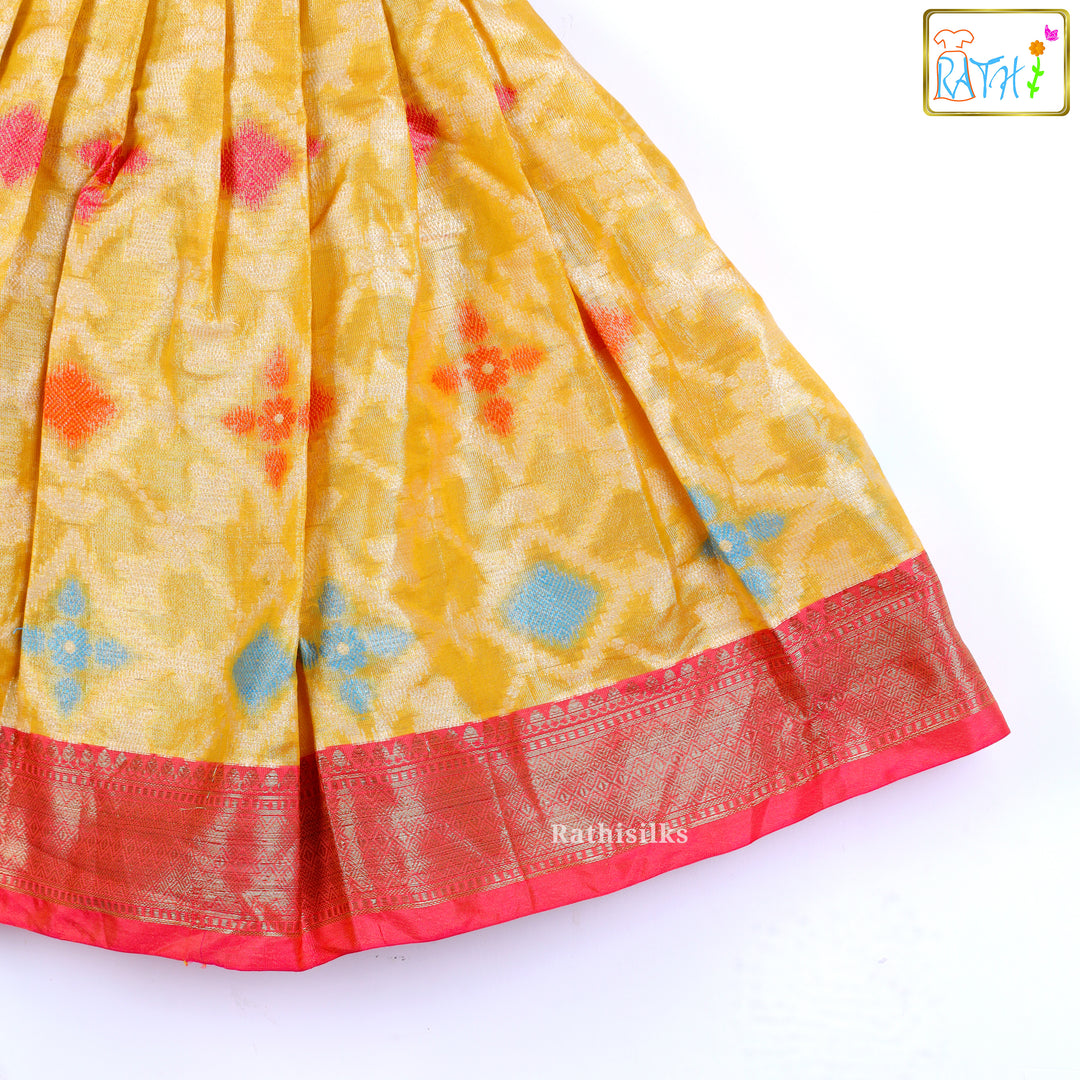 Yellow Ikat Brocade Frock