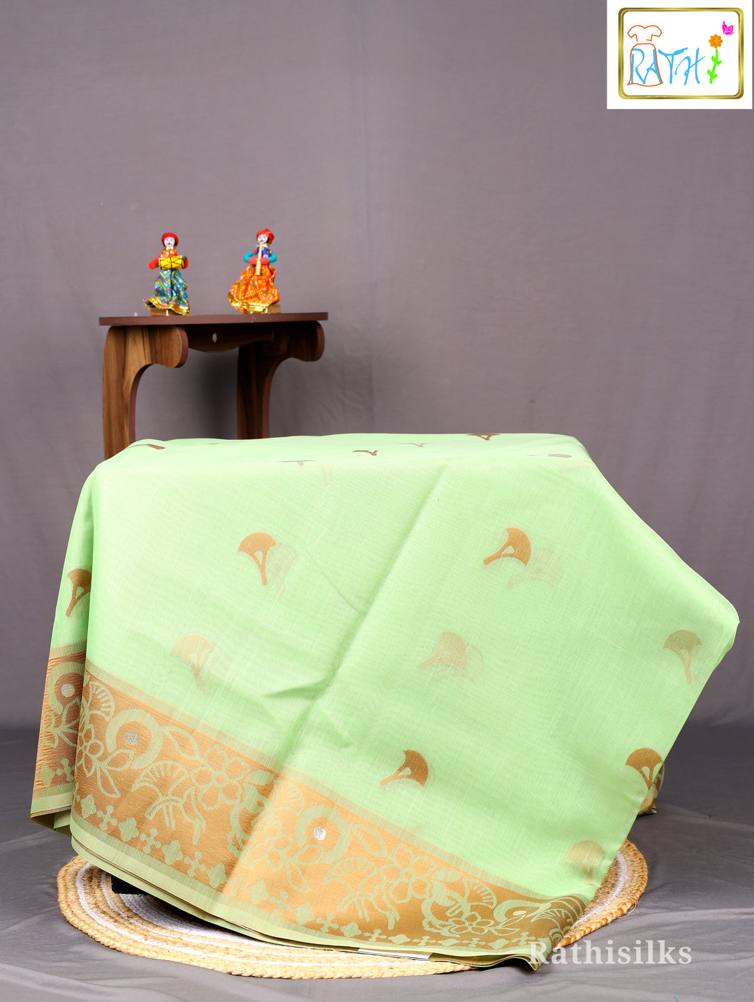 Soft Pastel Green Art Silk Saree