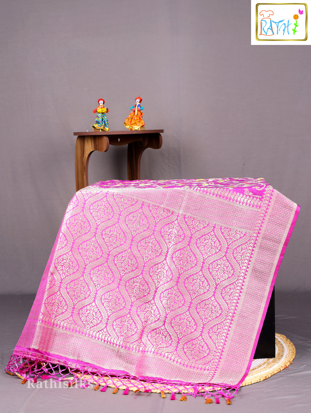 Purple Synthetic Saree