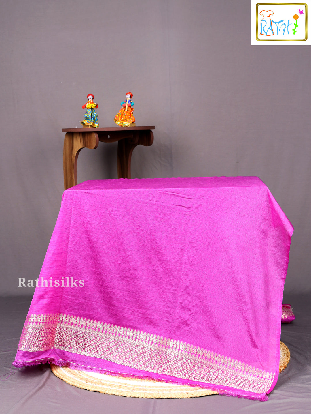 Purple Synthetic Saree