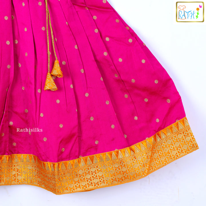 Banarasi Mustard & Pink Long Frock