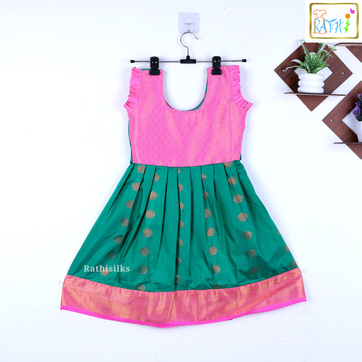 Tana Pink & Green Short Frock