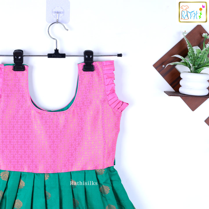 Tana Pink & Green Short Frock