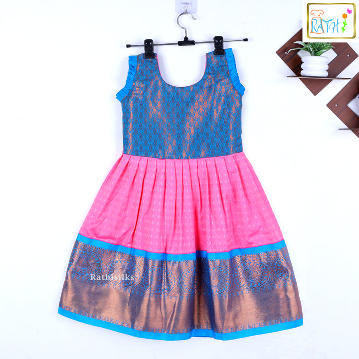 Tana Pink & Blue Short Frock