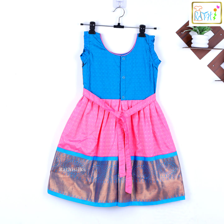 Tana Pink & Blue Short Frock