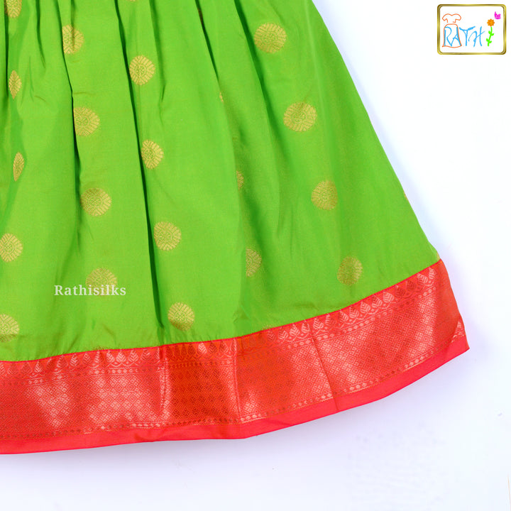 Tana Silk Red & Green Short Frock
