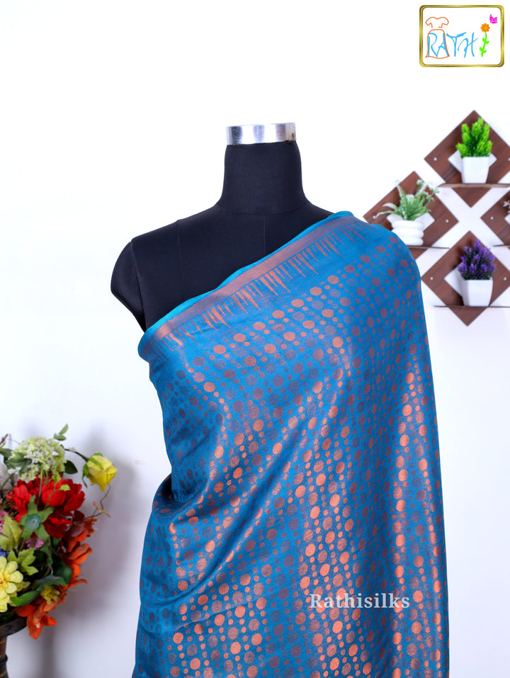 Elegant Teal Blue Banarasi Silk Saree