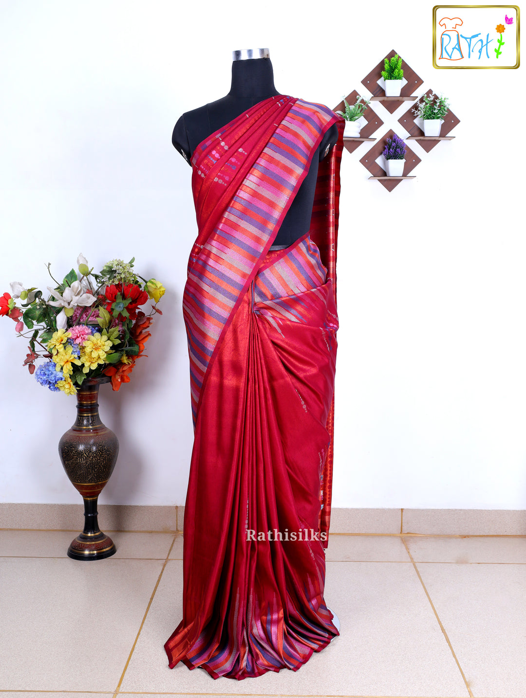 Regal Red Banarasi Silk Saree