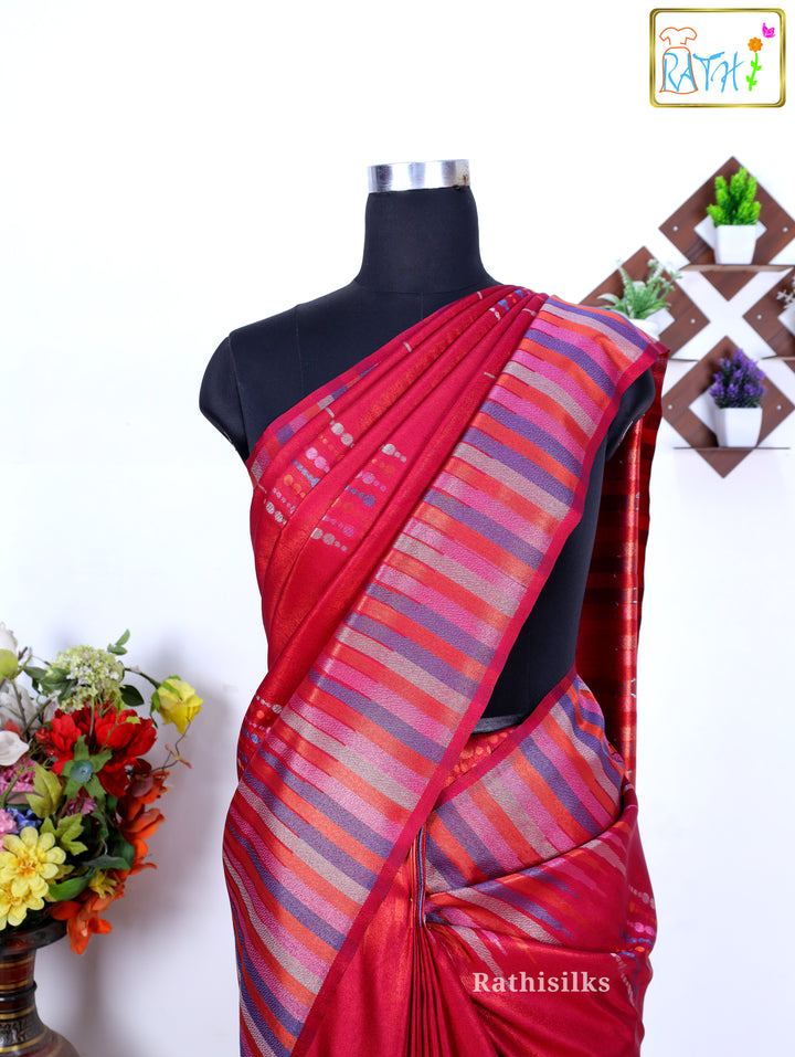 Regal Red Banarasi Silk Saree