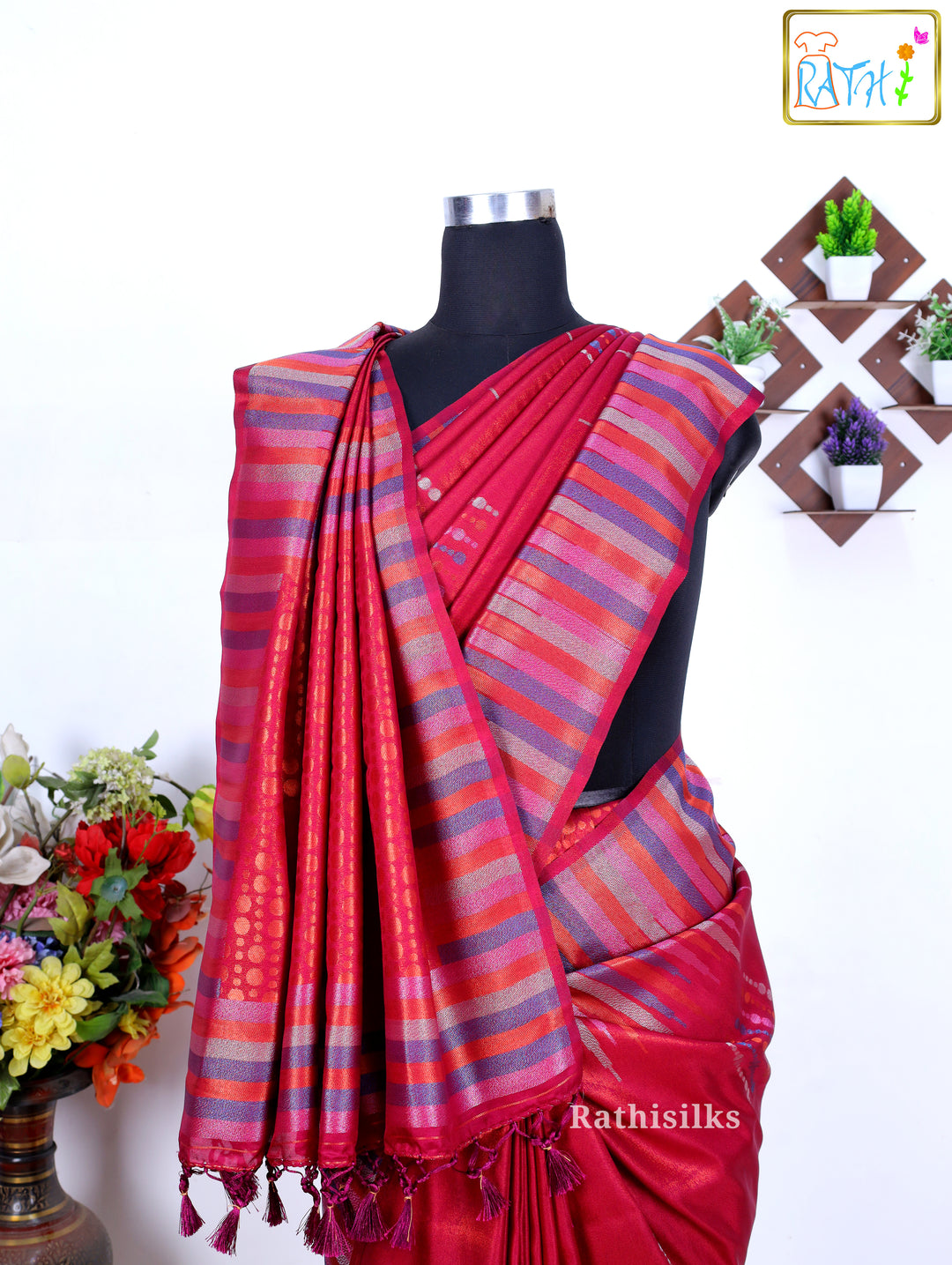 Regal Red Banarasi Silk Saree