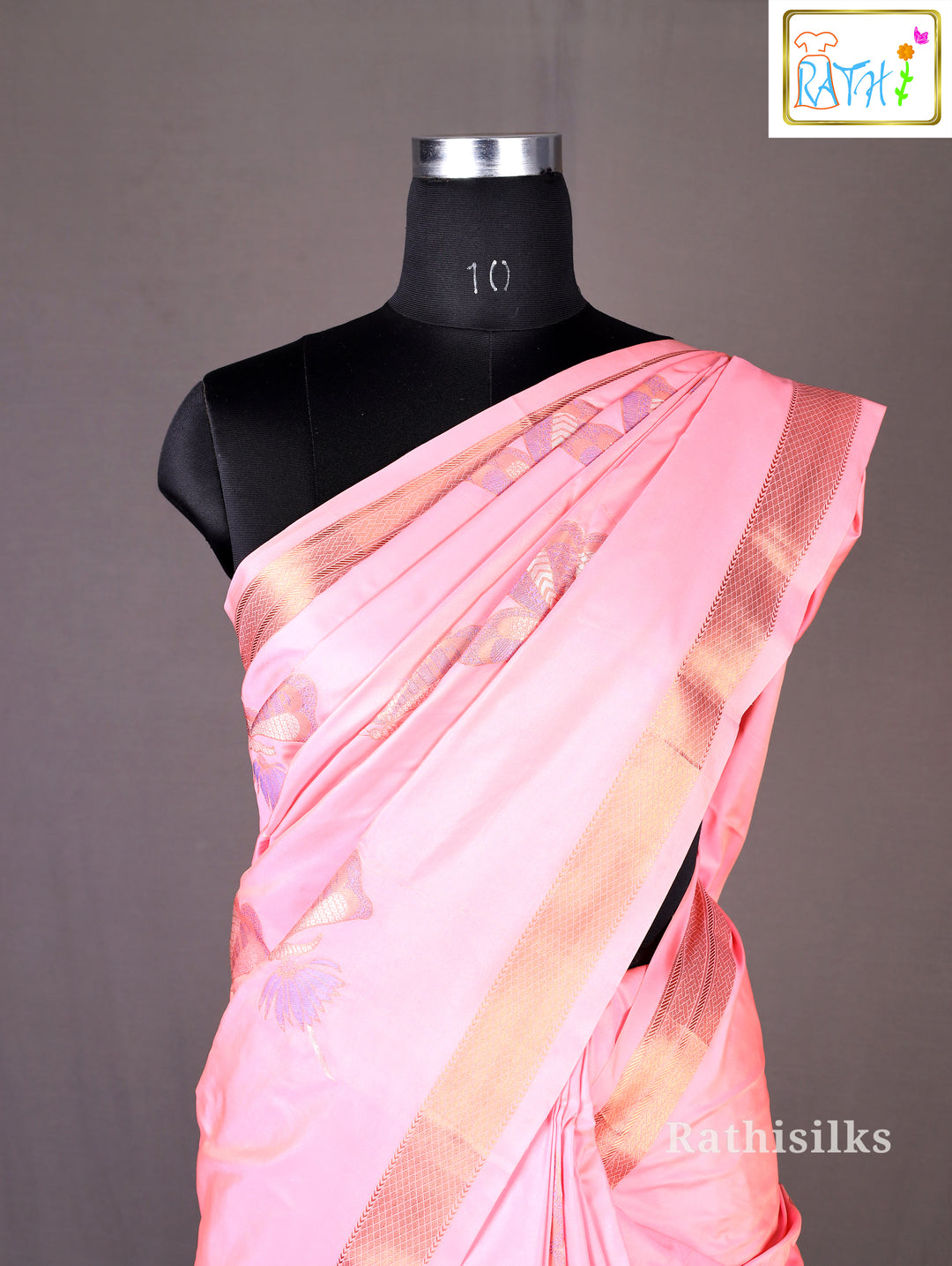 Peach Pink Semi Soft Silk Saree