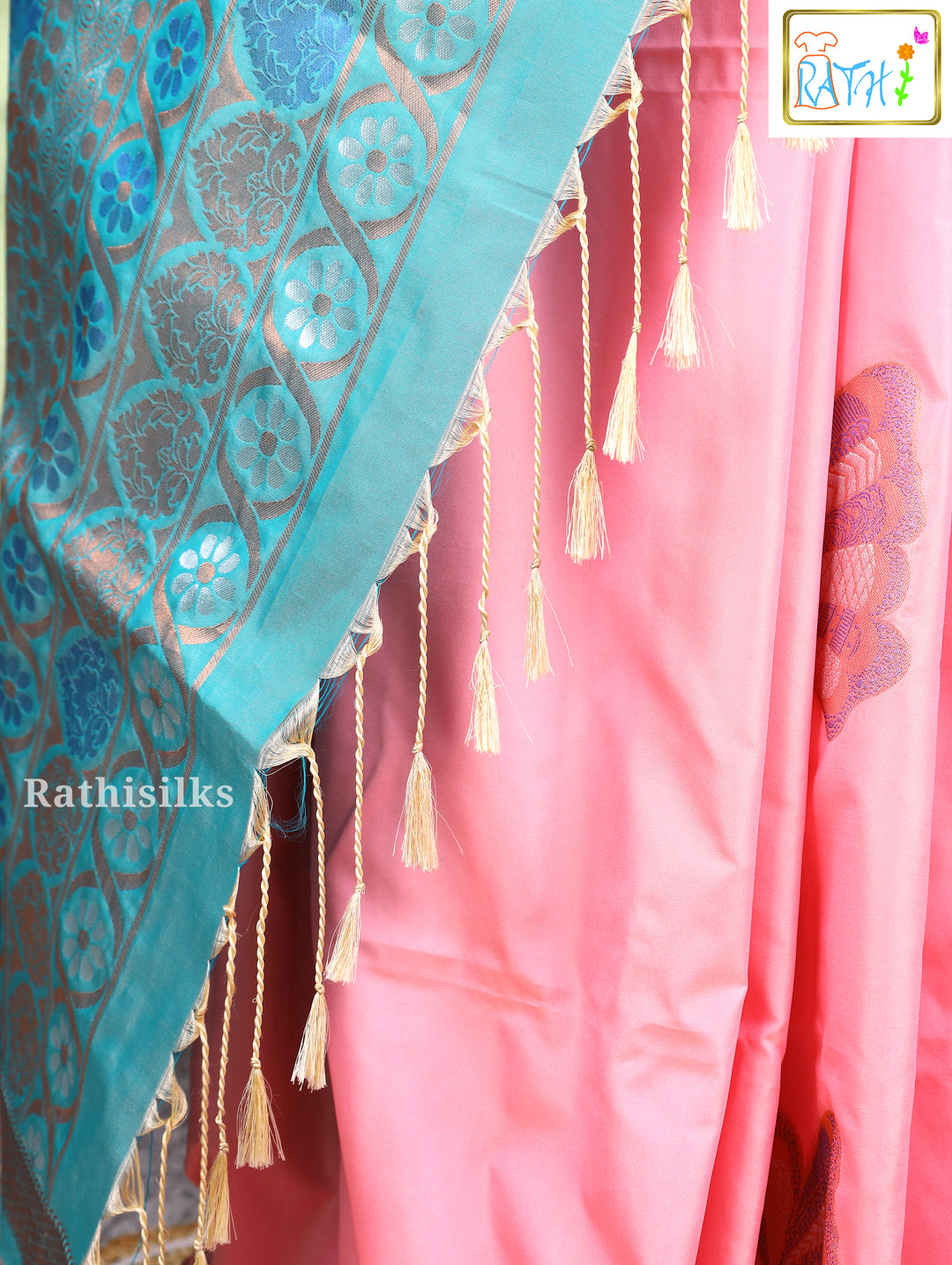 Peach Pink Semi Soft Silk Saree