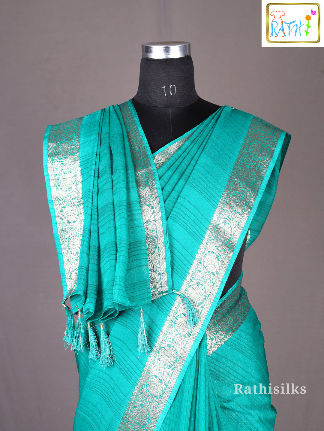 Teal Green Semi Soft Silk Saree