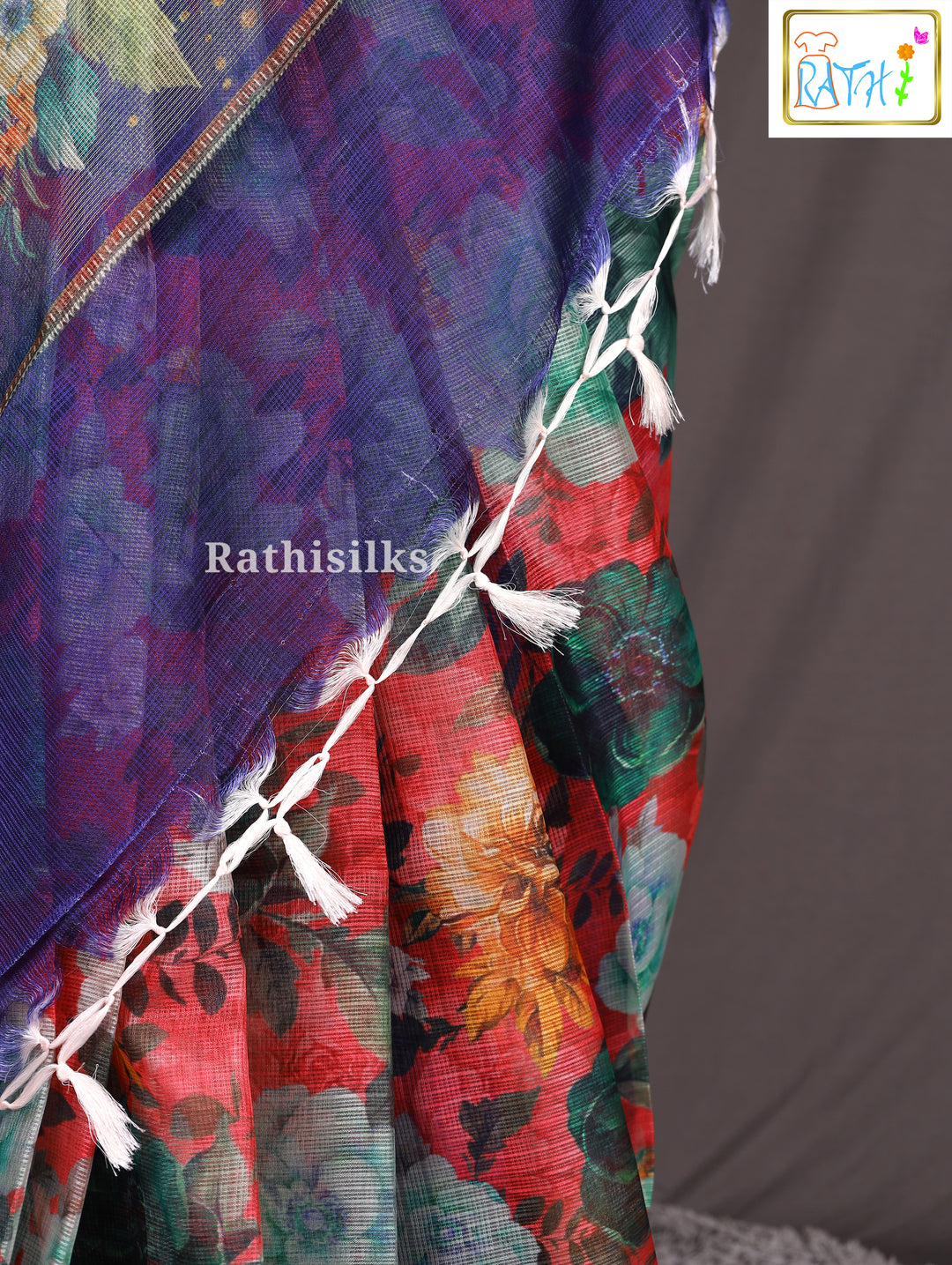 Multicolor Floral Synthetic Printed Saree