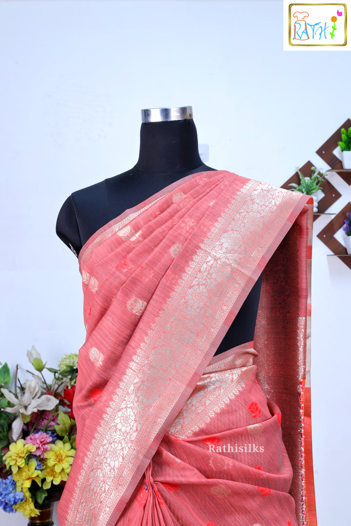 Synthetic Spun Cotton Saree