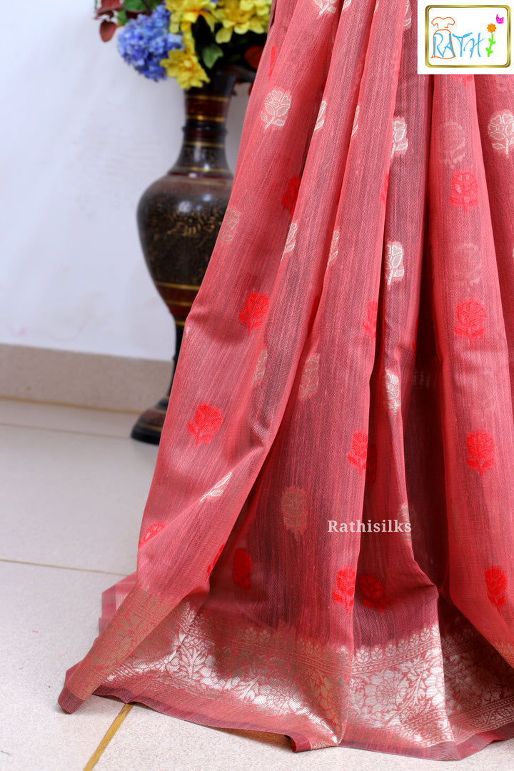 Synthetic Spun Cotton Saree