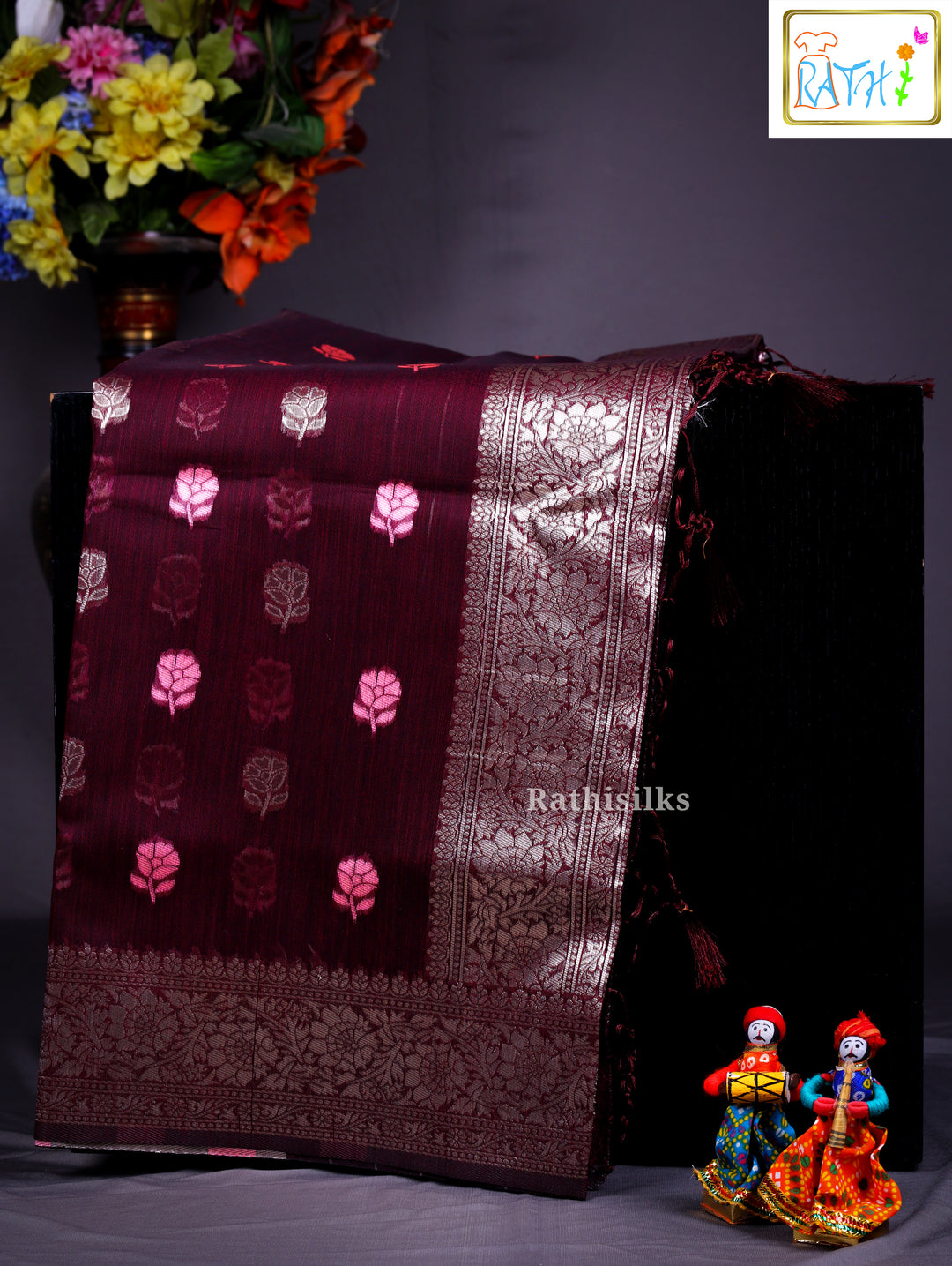 Synthetic Spun Cotton Saree