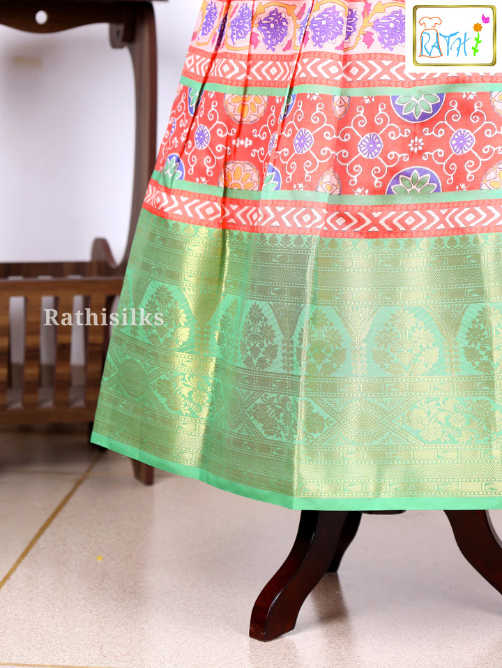 Karishma Top Printed Art Silk Pavadai Set