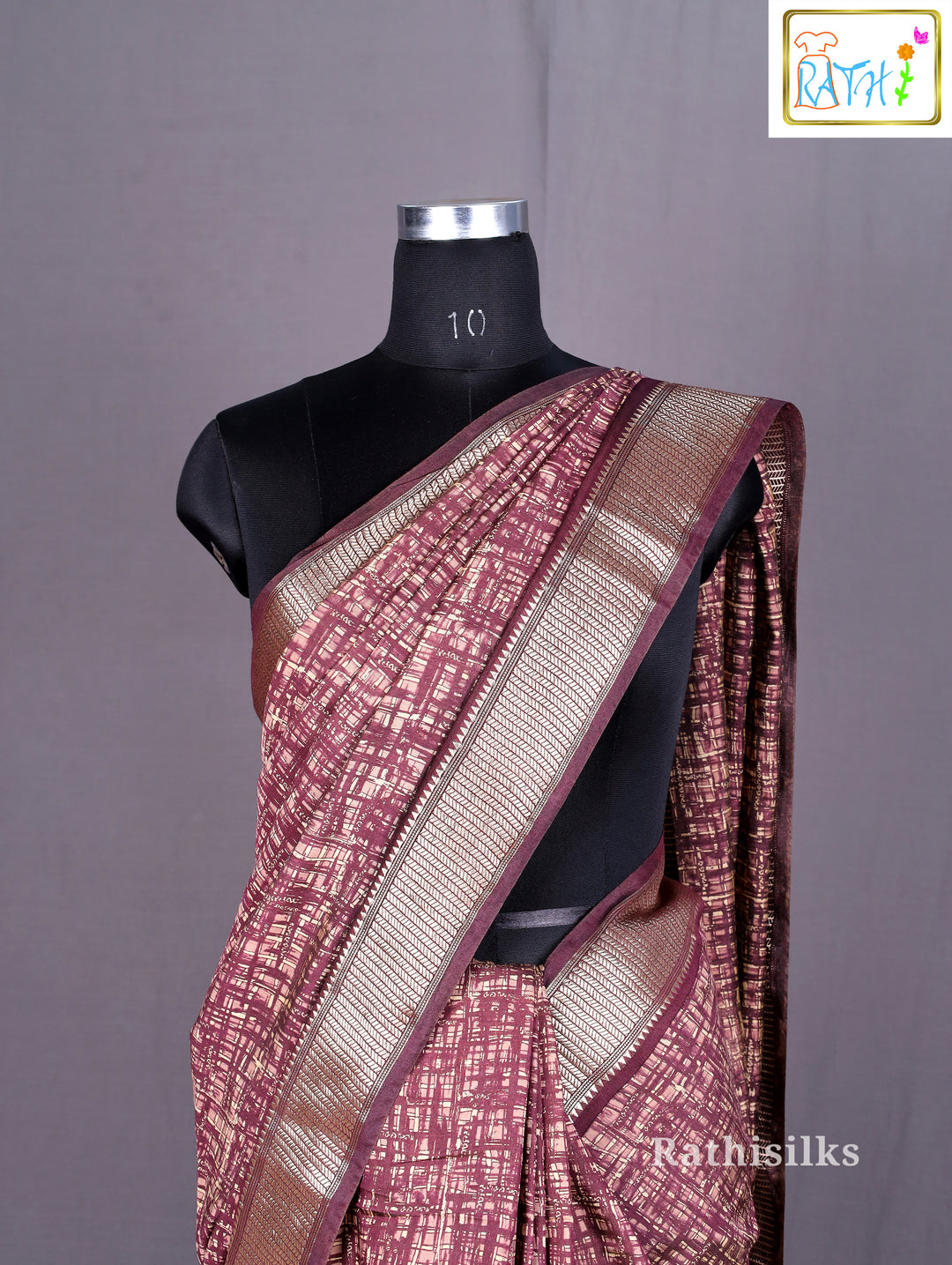 Maroon Semi Chanderi Saree