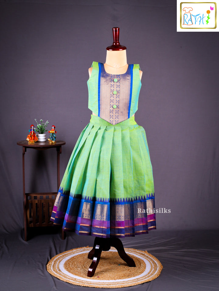 Traditional Green & Blue Pavadai Sattai