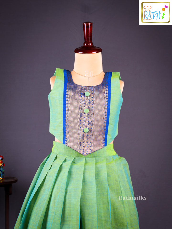 Traditional Green & Blue Pavadai Sattai