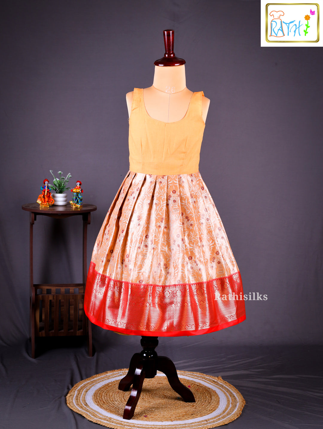 Traditional Red & Gold Pavadai Sattai
