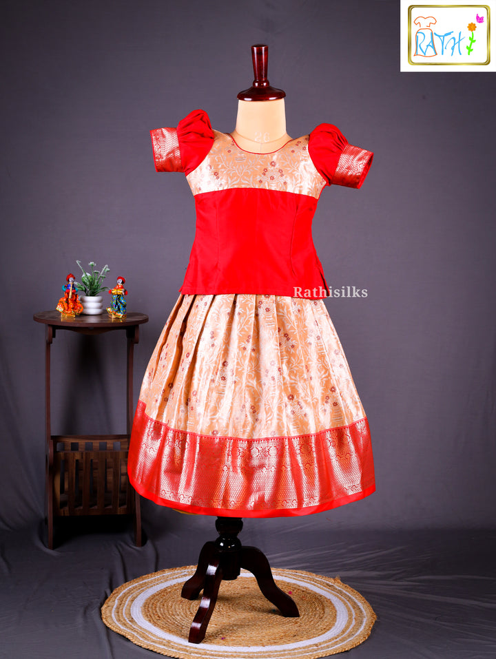Traditional Red & Gold Pavadai Sattai