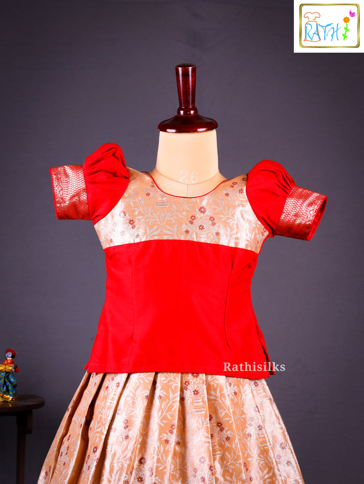 Traditional Red & Gold Pavadai Sattai