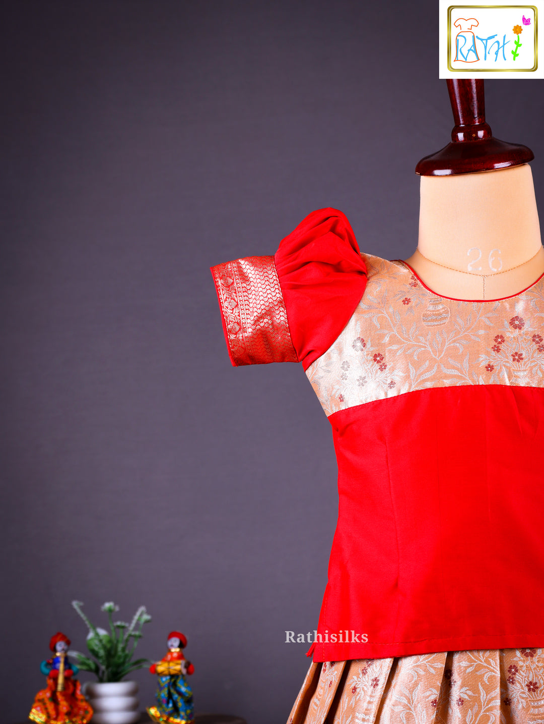 Traditional Red & Gold Pavadai Sattai