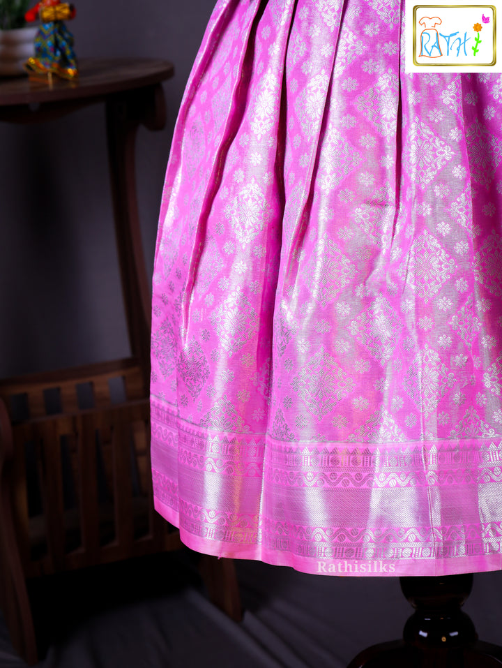 Traditional Pink & Silver Pavadai Sattai