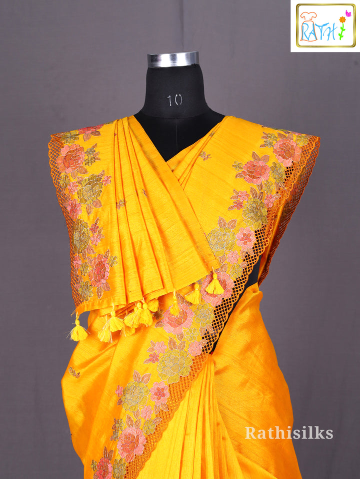 Yellow Cotton Saree