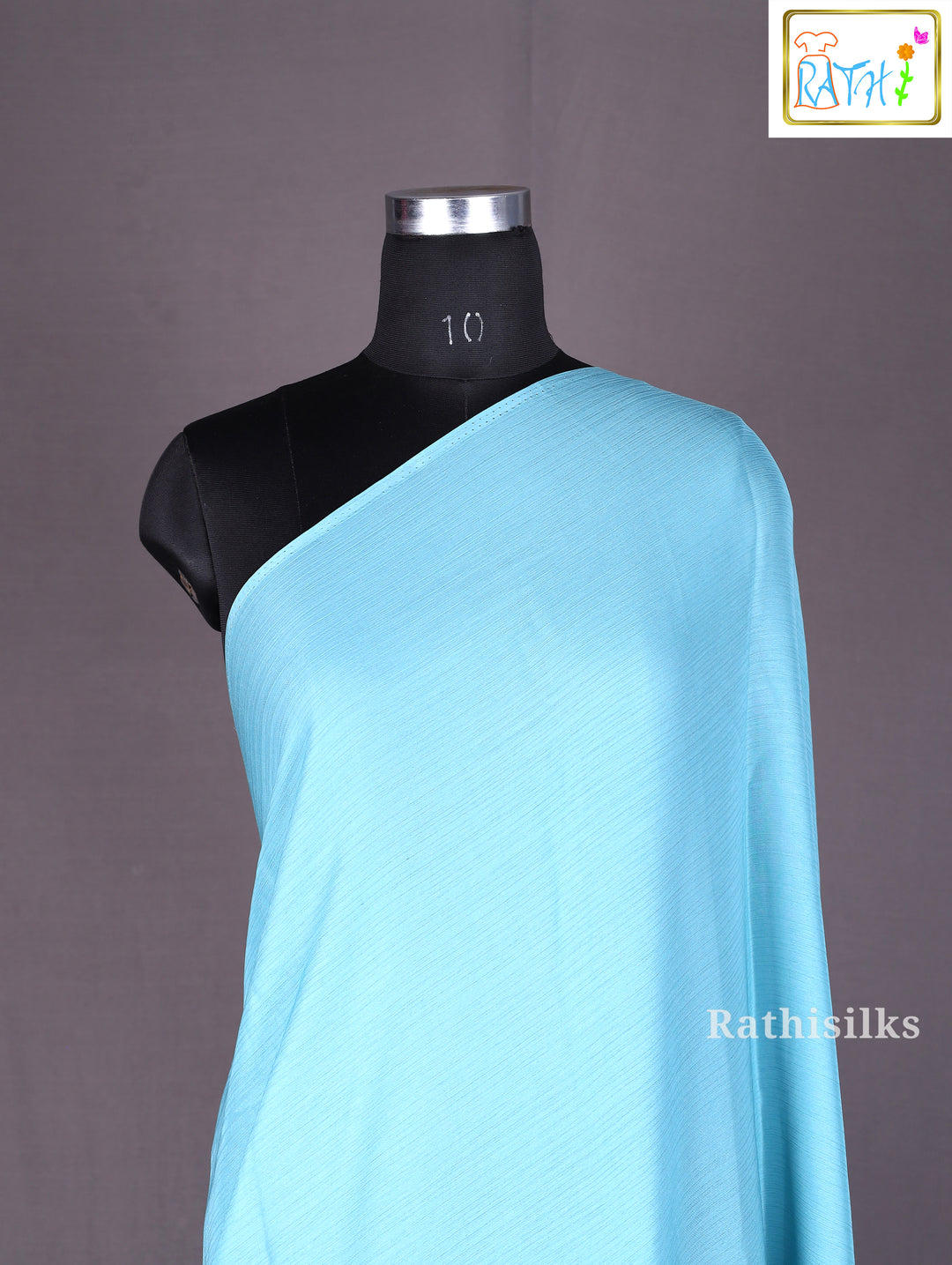 Sky Blue Chiffon Embroidered Saree