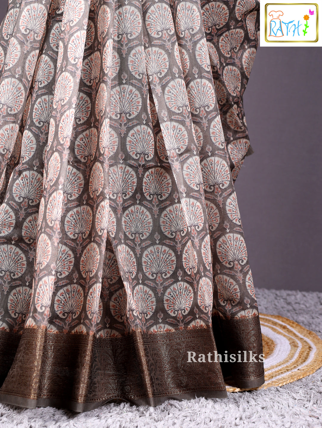 Elegant Brown Cotton Saree