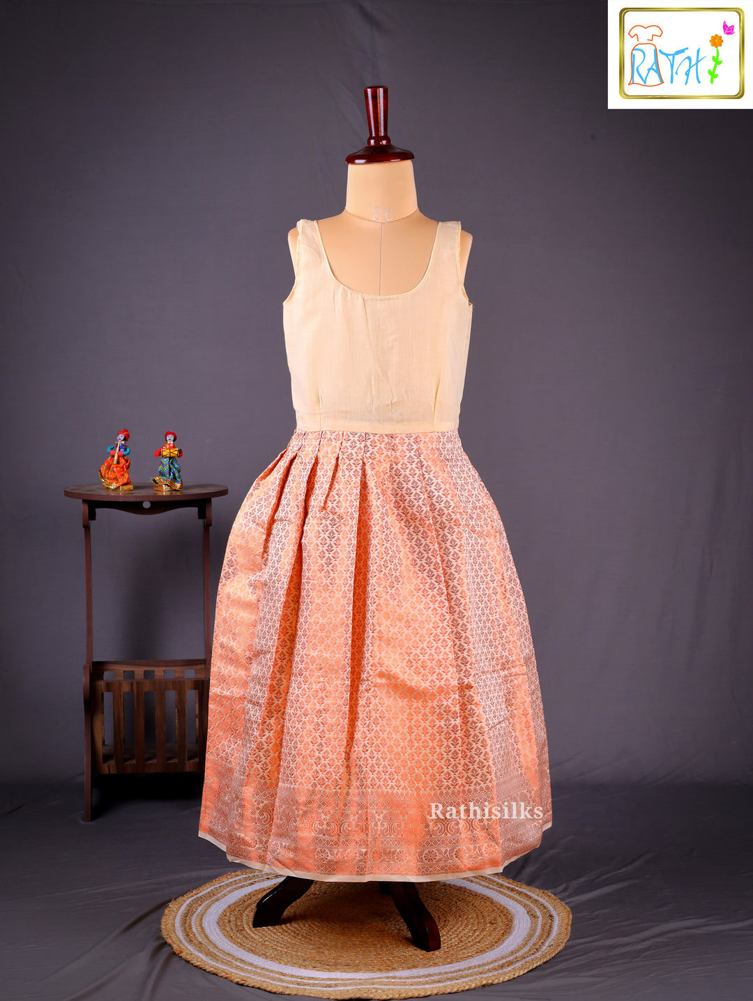Karishma Top & Art Silk Brocade Skirt