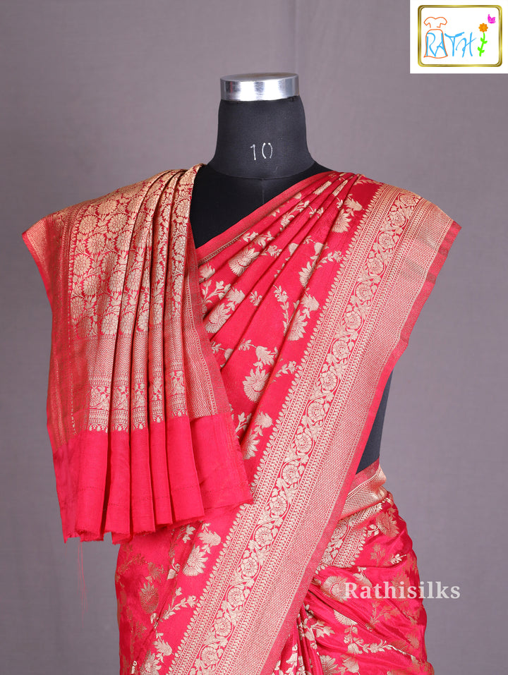 Elegant Red Synthetic Fancy Zinfan Saree
