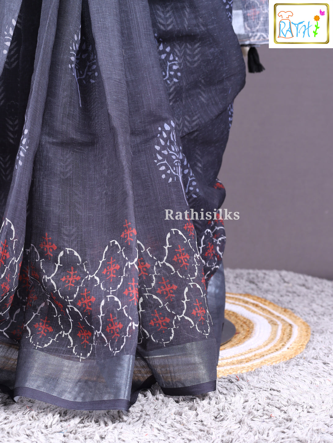 Elegant Black Cotton Saree