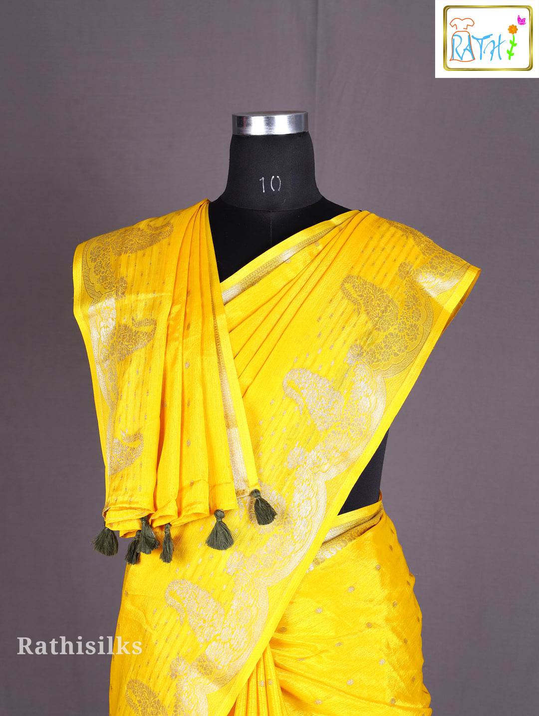 Yellow Synthetic Fancy Saree