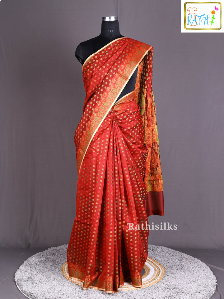 Elegant Red Cotton Saree