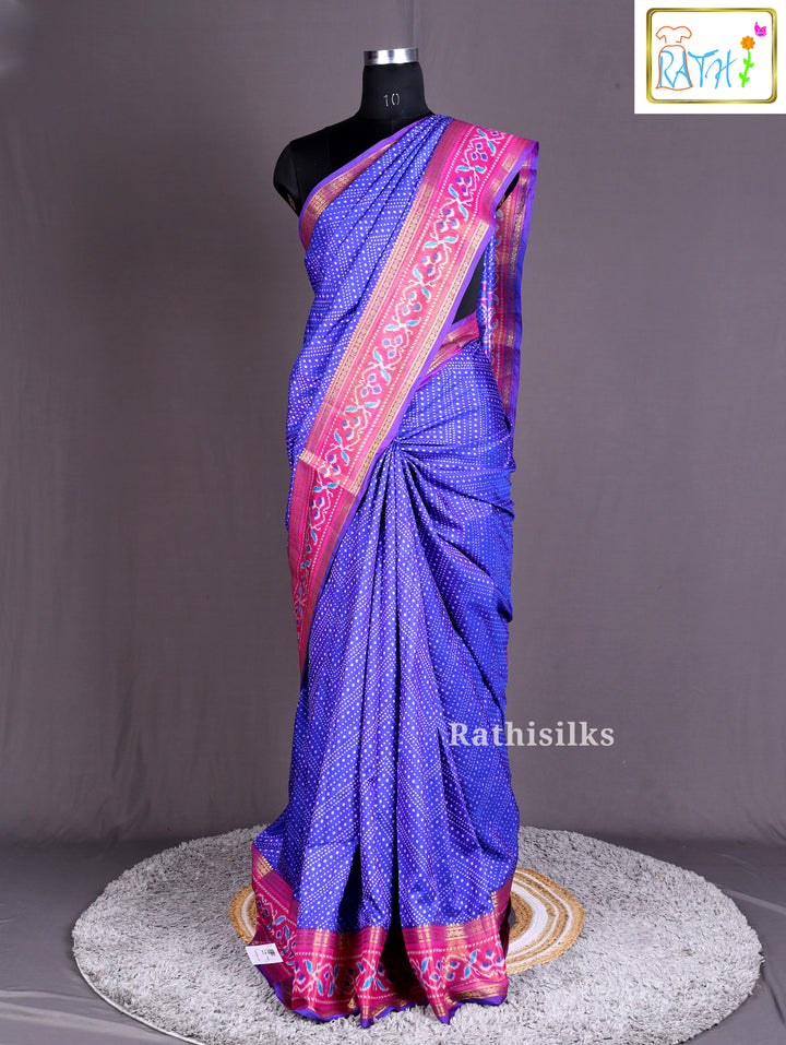 Synthetic Pochampally Border Saree