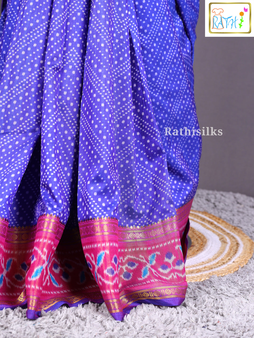 Synthetic Pochampally Border Saree