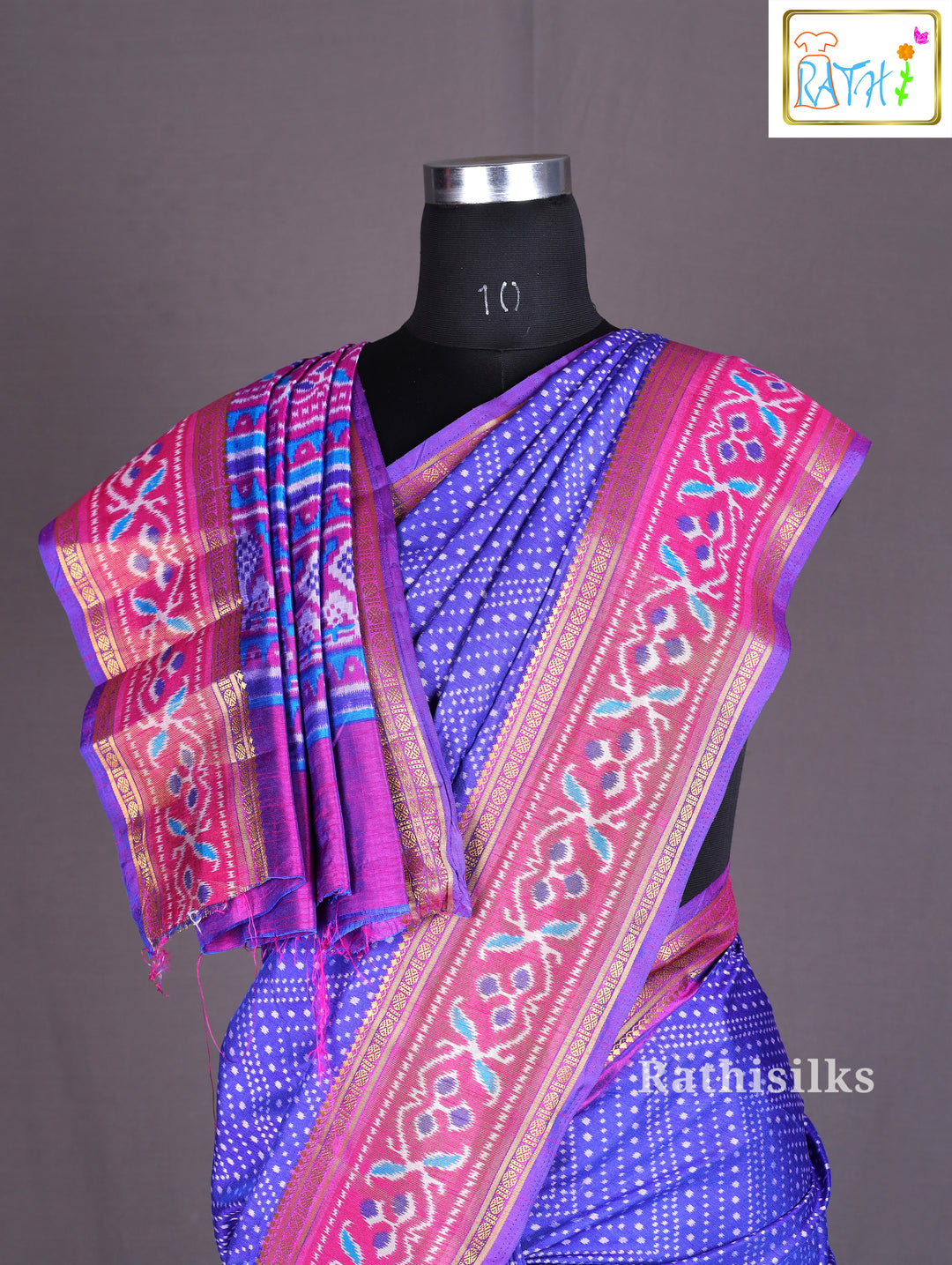 Synthetic Pochampally Border Saree