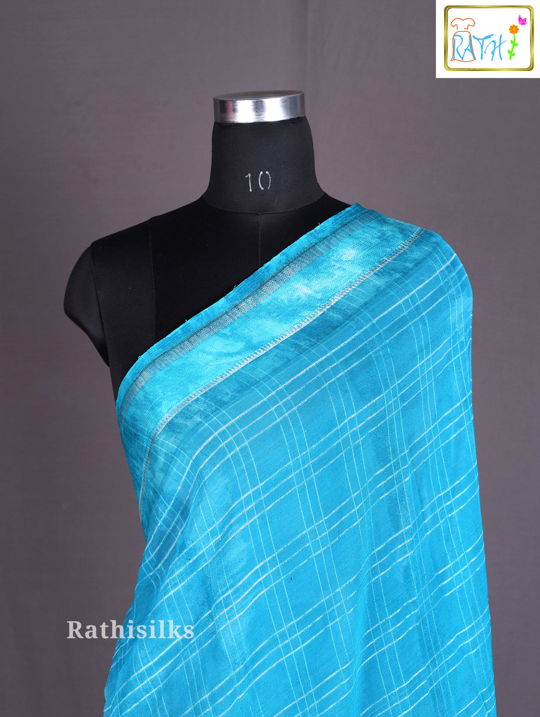 Elegant Turquoise Printed Saree