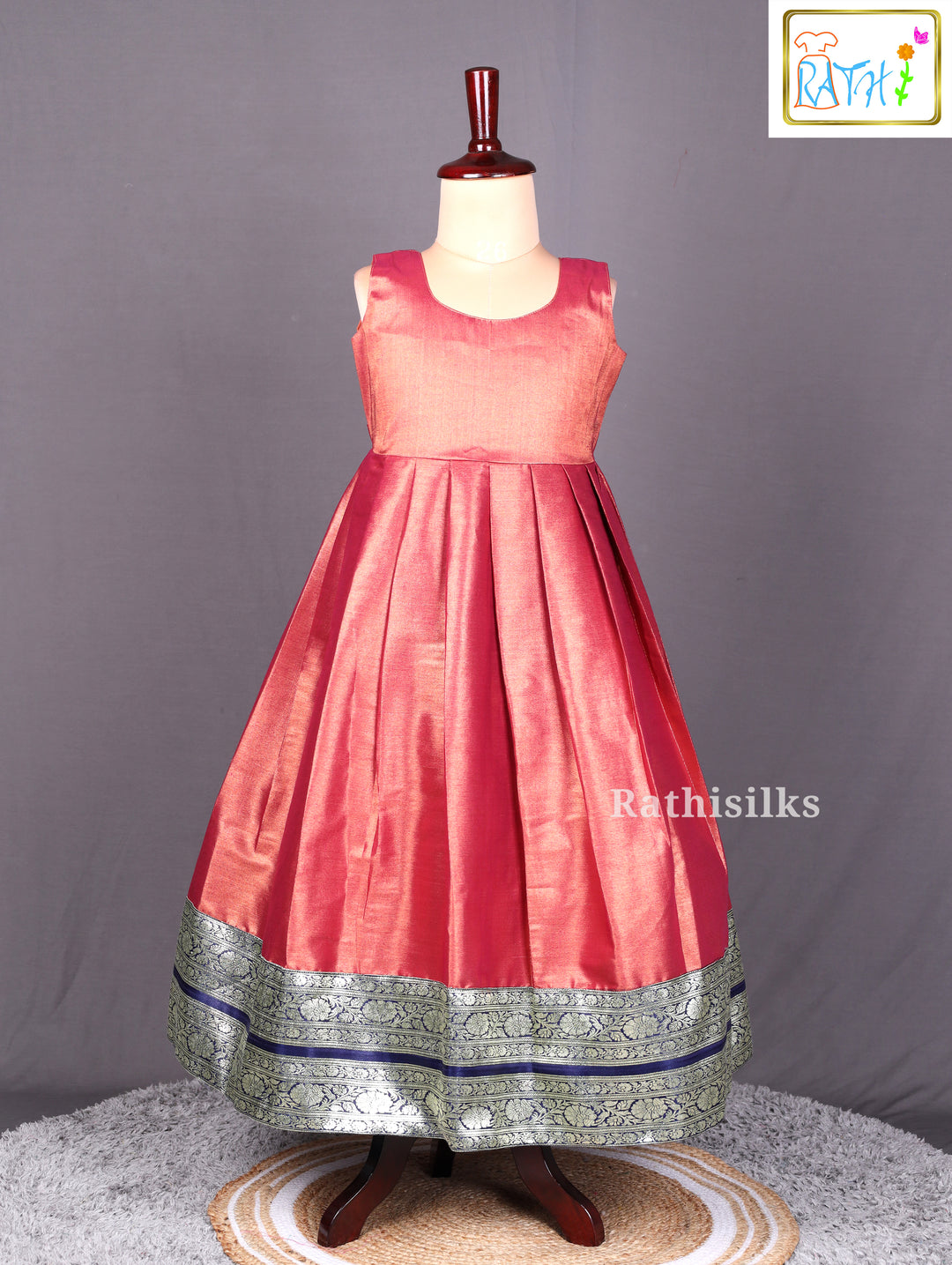 Traditional Art Silk Girls Pavadai Sattai Set