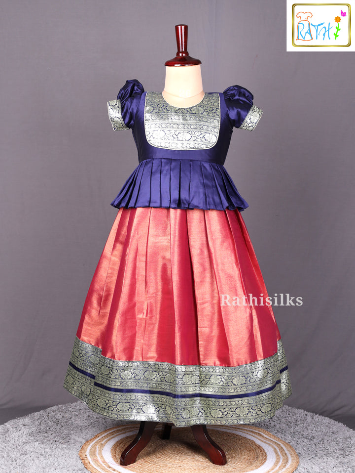 Traditional Art Silk Girls Pavadai Sattai Set