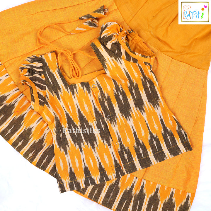 Traditional Ikat Design Cotton Pavadai Set