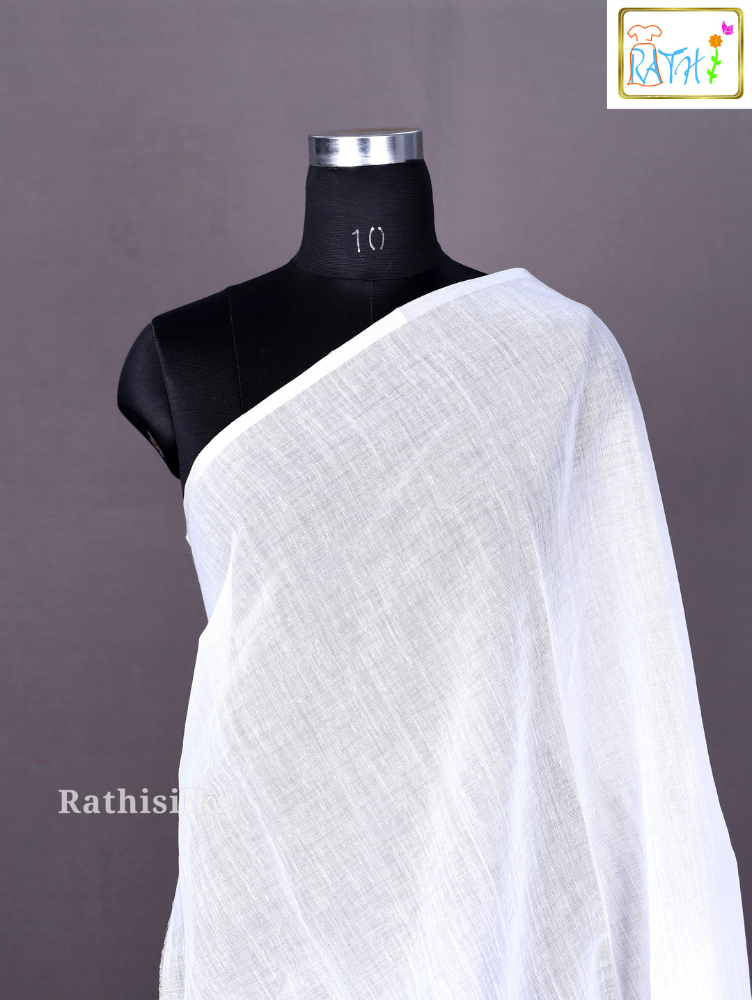 Lavender Linen Cotton Printed Saree