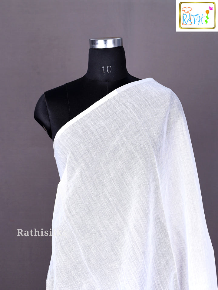 Lavender Linen Cotton Printed Saree